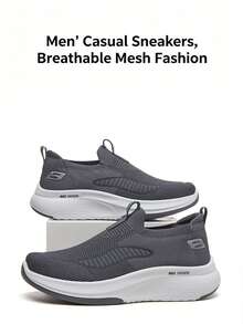 Desai Men's Slip-On Sneakers, Fabric Upper Round Toe Walking Shoes With PU Sole, Casual Shoes For Daily Wear And Travel Shoes For Men Shoes Men - Grey - View 8