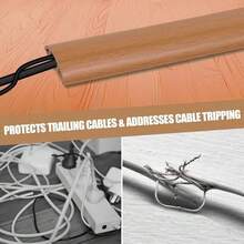 1pc 1m/2m/3 Meters Flexible Floor Cable Protector Sleeve, Flame Retardant Cable Cover, Floor Insulation Wire Concealer - A - View 8