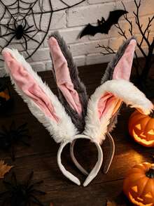1pc Halloween Soft Plush Rabbit Ear Headband, Cute Plush Headband, Suitable For Halloween Party Theme Gathering Stage Performance - Multicolor - View 5