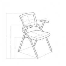Folding Office Chair With Armrests, Mesh Conference Chair For Meeting Room - Black - No Tabletop - View 7