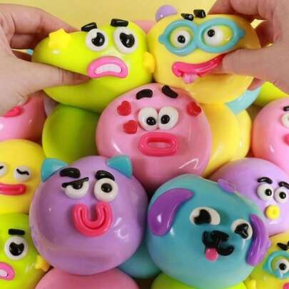 Schylling New Smushers Soft Funny Dog Face Squishy Toy, Soft Slow Rebound Stress Relief Toy, Relieve Stress And Anxiety, Cute Dog Face Sensory Fidget Toy, Adult Anxiety Relief