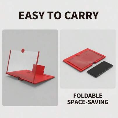 Amplificador de teléfono de 13 pulgadas - Lupa y potenciador de pantalla HD 3D para todos los teléfonos inteligentes, con función de filtro, plegable, ultra ligero! Ajustable a cualquier ángulo, protege tus ojos. Ver, navegar, jugar - ¡Completamente manos libres!
