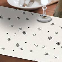 1pc Merry Christmas Table Runner, Christmas Tree Print Linen Texture Tablecloth, Holiday Decor Table Cloth, Suitable For Dining Table, Home Party Decoration - Multicolor - View 4
