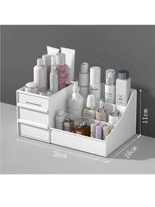 3-Tier Cosmetic Organizer – Multi-Compartment Countertop Storage Box And Skincare Organizer; High-Capacity Vanity Storage Rack Suitable For Skincare Products, Lotions, Lipsticks, And Jewelry. - Multicolor - View 8