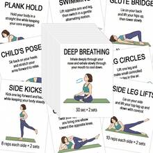 30pcs Pilates Mat Workout Cards, Exercise Cards For Full Body Fitness, Illustrated Pilates Core Training Cards With Instructions, Daily Exercise Cards, Perfect For Friends, Family & Beginner - A - View 4