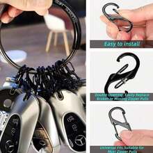 4/8Pcs Alloy Snap Lock Keychain, S-Shaped Alloy Carabiner, Suitable For Camping, Hiking And Other Activities - Multicolor - View 7
