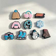 10 Buah Hiasan Sepatu Karet Lembut untuk Lemari Pakaian Musim Dingin, Motif Pakaian Musim Dingin yang Lucu, Dekorasi untuk Sepatu Bakiak, Hadiah Kecil yang Menyenangkan - MultiWarna - View 1