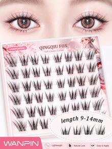 WANPIN Segmented False Eyelashes, Beginner-Friendly, Ready To Use, Reusable, Glue-Free Option Available, Varied Lengths, Natural Hair-Like Texture, Lightweight And Comfortable On Eyes, No Eye Irritation, Suitable For Daily Commute, Parties And Weddings - C - View 4