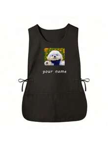 1pc Customized Dust-Proof Apron, Personalized Photo Customized Hairdresser Apron, Customized Kitchen Cooking Apron, 2 Pockets Quick-Dry Apron, Suitable For Home Men And Women, Modern Polyester Oil-Resistant Apron, Quick-Dry, Solid Color, Kitchen And Home Use - Multicolor - View 12