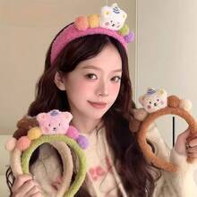 1pc Women's Cartoon Animal Plush Headband, 3D Animal Design Hair Accessory For Autumn/Winter, Suitable For Daily Wear - Multicolor - View 9