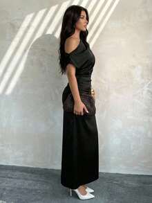 Plus Size Dresses - Black - View 3