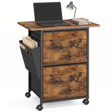 VASAGLE 2-Drawer File Cabinet, Mobile Printer Stand - Brown - View 8