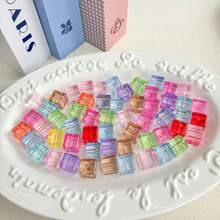 14mm Transparent Color Square Square Square Straight Hole Bead DIY Bead Pen, Phone Rope, Phone Chain, Keychain And Other Accessories - Multicolor - View 3