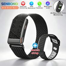 SENBONO Unisex Screenless Smart Band, Heart Rate Monitoring, Women's Menstrual Cycle Reminder/Sedentary Reminder/24-Hour Monitoring/Sleep Monitoring, Step/Calorie/Distance Tracking, APP Data Sync & View - View 2