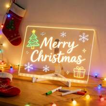 Multifunctional LED Information Board - 11.8 X 7.9 Inch Illuminated Erasable Sign, With Adjustable Stand, Acrylic Panel For Marker Writing, Suitable For Office/Conference Room/Retail Display - Warm white light - View 1