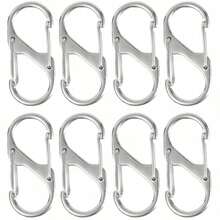 4/8Pcs Alloy Snap Lock Keychain, S-Shaped Alloy Carabiner, Suitable For Camping, Hiking And Other Activities - Multicolor - View 9
