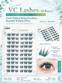 WANPIN Segmented False Eyelashes, Beginner-Friendly, Ready To Use, Reusable, Glue-Free Option Available, Varied Lengths, Natural Hair-Like Texture, Lightweight And Comfortable On Eyes, No Eye Irritation, Suitable For Daily Commute, Parties And Weddings - C - View 16