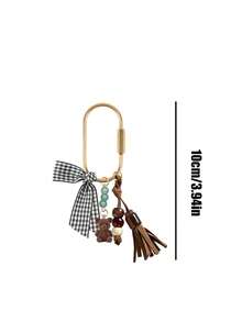 Bag Keychain For Women, Teddy Bear Keychain Pendant With Beads And Ribbon Design, Y2K Style Bag Charm And Car Accessory, Lightweight Keychain, Suitable For Daily Use, Multi-Functional Bag Decor, Rearview Mirror Pendant, Applicable To Handbags, Crossbody Bags, Shoulder Bags, Car Keys, Backpacks, Suitable For Women, Men, Tourists, Friends And Family, Perfect Gift For Teacher's Day, Graduation Season, Back To School, Independence Day, Birthday, Anniversary - Multicolor - View 11