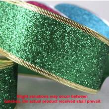 Classic Christmas Sequin Metallic Ribbon, 1.5 Inch Wide Durable Multi-Purpose Holiday Craft Ribbon, Christmas Holiday Decoration, Christmas Tree Decoration, Gift Wrapping And Christmas Bow Wreath Making, Handmade DIY Sewing Supplies (15 Yards) - Multicolor - View 8