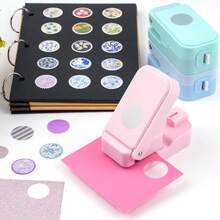Layering Postage Stamp Circle Paper Punch For Junk Journal & Scrapbooking, Nesting 1inch Scalloped Circle Lever Puncher With Precision Alignment Cutout Design For Card Making Crafts - A - View 4