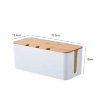 1pc Large Wood Grain Cable Management Box With Lid, Desktop Power Cord And Charger Storage Box, Built-In Cable Winder, Can Organize Power Strips, Data Cables And Messy Wires, Save Desk Space, Suitable For Living Room, Bedroom, Kitchen, Dining Room And Office - Multicolor - View 13