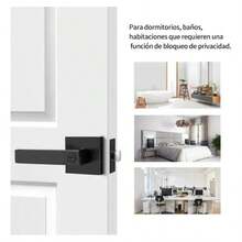 Vmingo Cerradura Manija Cuadrada Sin Llave Pasador Ajustable Negro - Negro SIN Llaves - Ver 4
