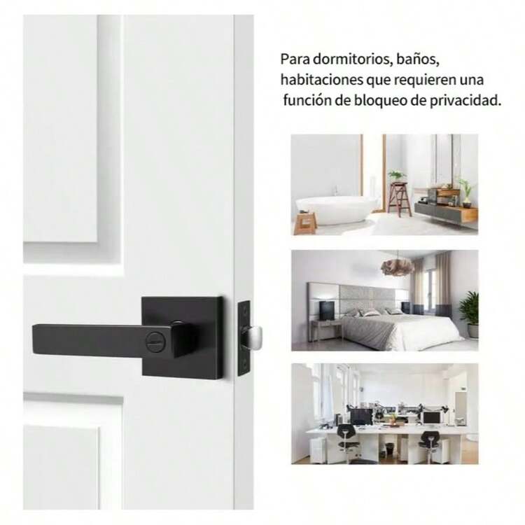 Vmingo Square Handle Lock Without Key Adjustable Pin Black - Black WITHOUT Keys - View 4