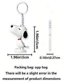 SNOOPY Dog Keychain, Backpack Hook, Bag Pendant, Decoration. Soft Matte Texture. Super Cute Design. Waterproof And Scratch-Resistant. Won't Yellow Over Long-Term Use. Cute Design, Versatile And Practical Without Looking Out Of Place. - Multicolor - View 3
