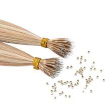 0.7G/S Premium Nano Ring Beads Human Hair Extensions 100% Real Remy Hair Invisible Mini Beads 35G/PACK 18"-24" #12P613 Highlight Blonde - #12P613 Highlight Blonde - View 14