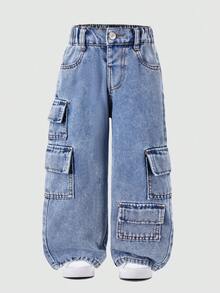 Toddler Spring Denim Jeans, New Fashion Style - Blue - View 2