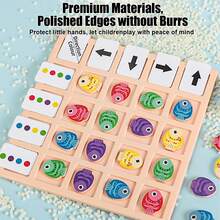 1 Set Little Fish Find Direction Educational Board Game, Children's Color And Direction Cognition Puzzle Toy, Montessori Early Learning Educational Training Game, Enhance Logical Thinking And Attention, Suitable For 3+ Years Old Children's Parent-Child Interactive Desktop Toy - Multicolor - View 11