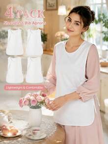 4pcs Blue Apron Vest, For Restaurant Staff Use, Vest Style Wear, Adjustable Rope Tie, Free Wear - Blue - View 5