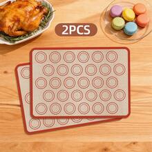 1pc/2pcs/4pcs Macaron Silicone Baking Mat Set, Reusable Non-Stick Baking Mat, Heat-Resistant Silicone Oven Liner, Pastry & Cookie Baking Mat, Perfect For Macarons, Cookies, Pastries, Cakes And Bread, Back To School, Christmas, Thanksgiving - View 19