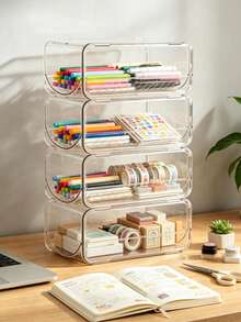 1/2pcs Transparent Visible Hair Curler Storage Rack, Bathroom Cabinet Under-Counter Hair Dryer And Straightener Storage Box, Dormitory Vanity Table Hair Curler Storage Box - Multicolor - View 10