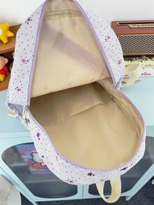 Set Tas Ransel 3 Buah Bergaya Kampus dengan Motif Polkadot/Bunga, Termasuk Ransel, Tas Bekal, dan Tempat Pensil, Dilengkapi Kompartemen Laptop, Tali Bahu yang Dapat Diatur, Banyak Kantong, Kapasitas Besar, Set Tas Sekolah Multifungsi, Cocok untuk Anak Perempuan/Laki-laki/Siswa untuk Penggunaan Sehari-hari/Liburan/Perjalanan/Kembali ke Sekolah - 2345 - View 5