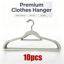 5/10 piezas Perchas antideslizantes con acabado aterciopelado - Calidad premium, superficie pulida, ahorro de espacio, ultra delgadas, resistentes, gancho giratorio de 360 grados, uso en seco/húmedo, organizador de armario para el hogar - Multicolor - Ver 10