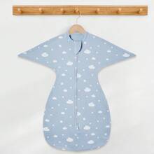Infant Swaddle Sleeping Bag, Newborn Long Sleeve Anti-Kick Swaddle, Double Zipper Baby Printed Sleep Sack, All-Season Infant Home Swaddle, Fresh Rainbow Swan Cloud Star Multiple Patterns, Suitable For Full Month Gift, Baby Shower Gift, Baptism Gift, Christmas Newborn Gift, Soft Fabric Convenient For Nighttime Diaper Changes - Multicolor - View 12