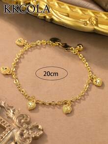 KKCOLA 1 Fashion Heart Bracelet Perfect For Parties, Festivals, Daily Wear-Ideal For Giving To Lovers, Mothers, Or Daughters As Accessories - Yellow Gold - View 8