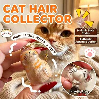 1pc Cute Cat-Shaped Pet Hair Memorial Keychain, Transparent Hair Storage Capsule Pendant, Pet Hair Memorial Pendant Box, Memorial Gift For Cat Lovers. Halloween, Christmas, Cat Supplies, Cat Accessories, Home Decor, Pet Memorial, Cat Toys, Kitten