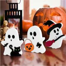 1pc Halloween Ghost Element Office Desk Decor Ornament, Personalized Home Decoration Party, Holiday Gift - Multicolor - View 1