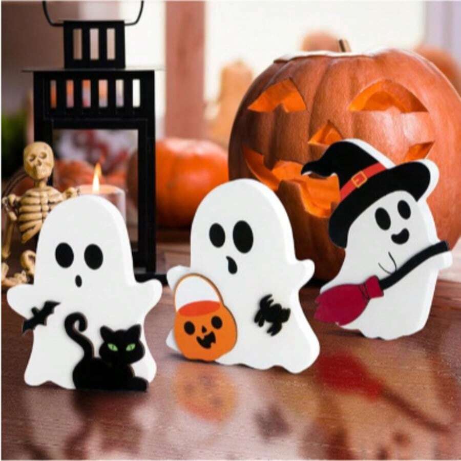 1pc Halloween Ghost Element Office Desk Decor Ornament, Personalized Home Decoration Party, Holiday Gift - Multicolor - View 1