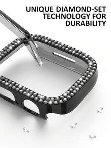 8PCS Rhinestone Watch Protective Case, Compatible With Apple Watch Case Models 40mm 41mm 42mm 44mm 45mm 46mm 49mm, Fashionable Luxury Sparkling Rhinestone Inlay, Hard PC Hollow Watch Case, Compatible With Apple Watch Series Ultra/SE/12/11/10/9/8/7/6/5/4, Compatible With Apple Watch Women's Smart Watch Case. Easy To Wear, Sensitive Touch - Multi-color 5 - View 5