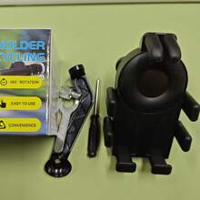 1 buah Dudukan Ponsel Motor Hitam, Dudukan Ponsel Anti Guncangan dan Peredam Guncangan, Braket Stang yang Dapat Diatur 360°, Pegangan Aman untuk Berkendara dan Navigasi Motor, Kompatibel dengan iPhone, Android, dan Semua Smartphone - Hitam - View 12