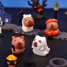 9pcs Creative Cartoon Christmas Capybara Series DIY Shoe Charms Resin Mini Pendants, Hollow Out Clogs Decoration, Holiday Party Favors Gifts - Multicolor - View 12