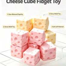 Pink & Cheese Pink TPR Slow Rebound Large Cheese Puzzle Toy , Cheese Squishy, Squishy Dumpling, Fidget, Squishy, Squishy / - Multicolor - View 2