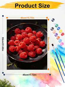 1 Set Digital Oil Painting Kit, Suitable For Beginners, Raspberry Pattern - Adult Beginner Set, Birthday Gift, Anniversary Gift, Holiday Gift, Home Decor - A - View 6