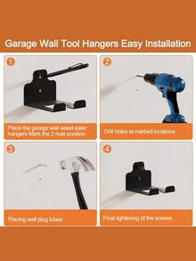 Heavy-Duty Metal Eater Hangers - Wall-Mounted Trimmer Rack For Garage, Lawn And Hedge Trimmer Tool Organizer Hooks, Utility Hooks - Multicolor - View 5