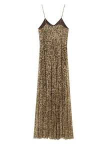 Women's Leopard Print Casual Party Long Strap Dress - Multicolor - View 5