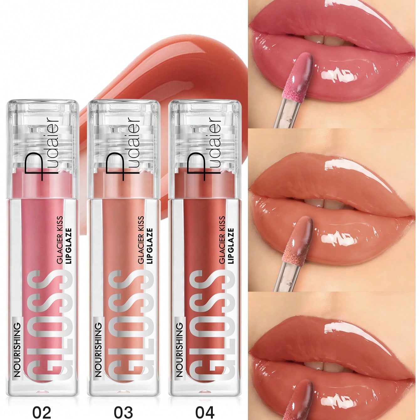 Shein Women's 02+01 Pudaier 1Pc Lip Glaze + 1Pc Lip Liner Set, High-Shine Mirror Finish, Moisturizing Lipstick, Define Perfect Lip Shape, Create Diverse Lip Looks, Suitable For And Girls, Spring/Summer Graduation Season Gift - Image 21