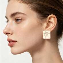 9Pcs Boho Square Pattern Polymer Clay Cutters, Vintage Tile Geometric Floral Clay Molds, DIY Handmade Earring Pendant Jewelry Craft Making Tools - 9pcs - View 8